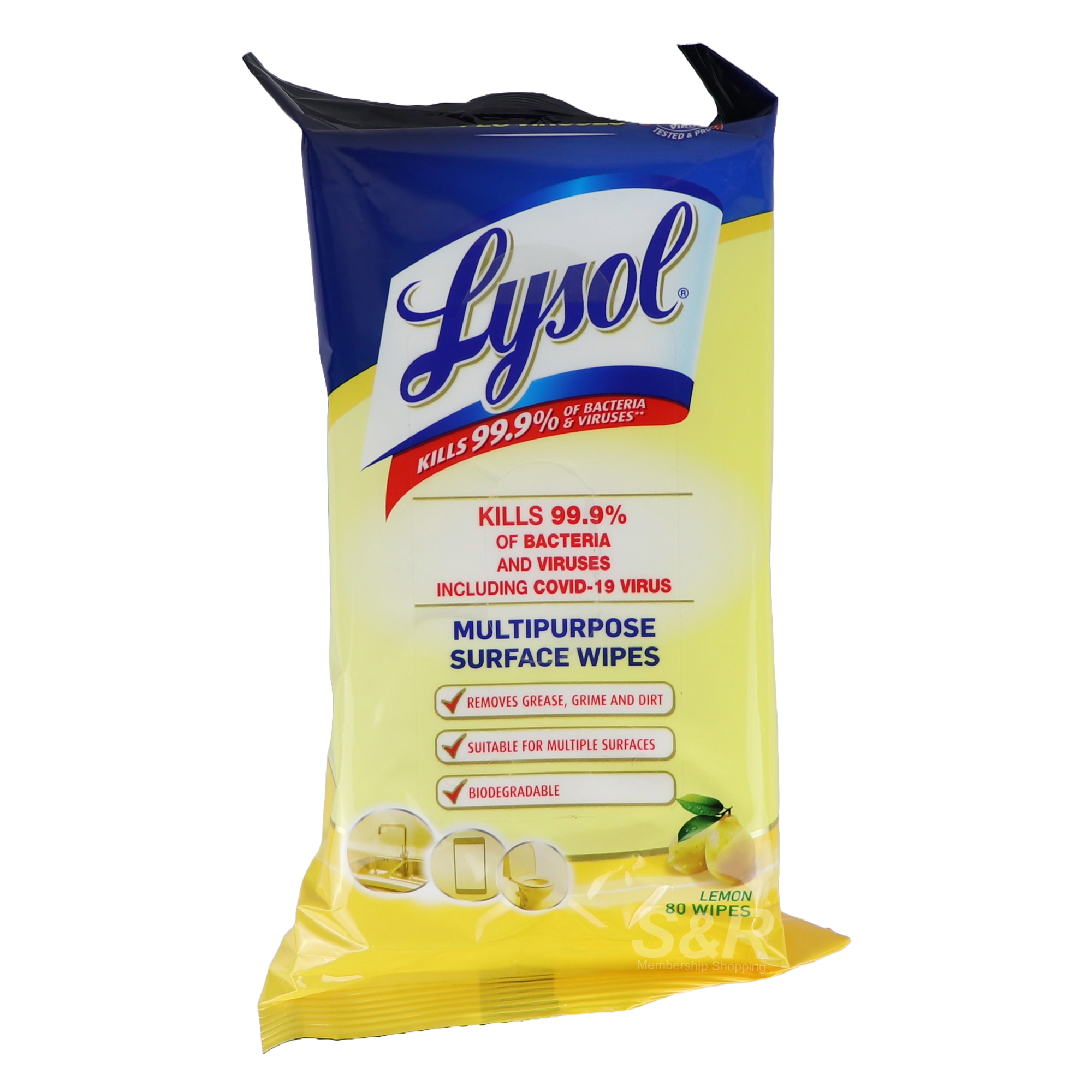 Lysol Multipurpose Surface Wipes Lemon 80pcs